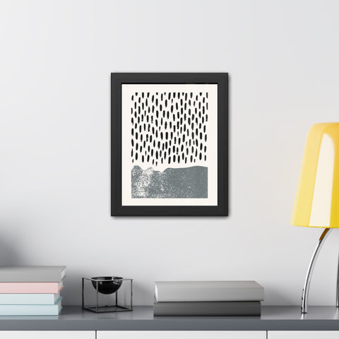 Ink Block 2 - Modern Minimalist Framed Poster - Black and White Abstract Art for Home Décor