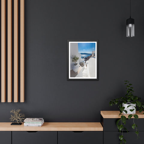 Greek Summer - Serene Coastal Framed Poster - Perfect for Home Decor & Gift Ideas