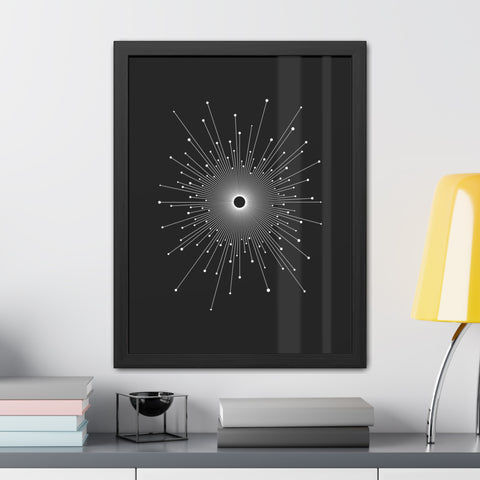 Universalis 3 - Modern Geometric Framed Poster - Minimalist Black and White Wall Art