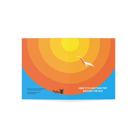 "Here’s to Another Trip Around the Sun" Birthday Greeting Card — Birthday Greeting Card - Illustrated, Funny, Snarky, Modern