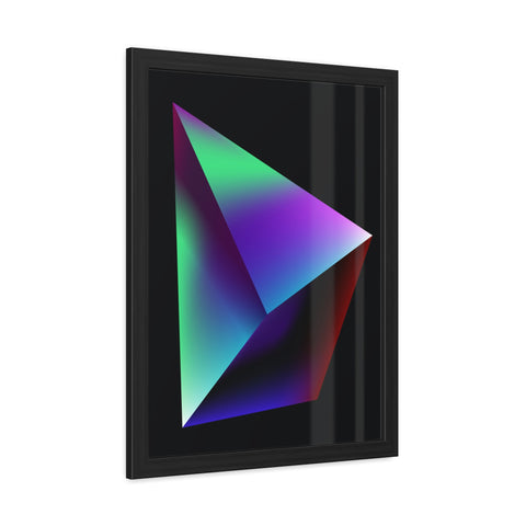 Omega 3 - Minimalist Geometric Framed Poster - Vibrant 3D Triangle Art for Modern Decor