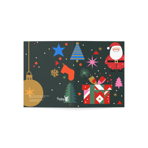 Festive Santa & Gifts Holiday Card – Christmas / Holiday Greeting Card - Illustrated, Funny, Snarky, Modern