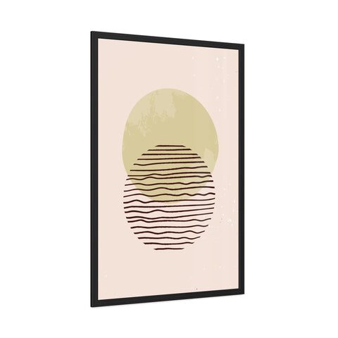 Blend 1 - Modern Minimalist Framed Poster – Abstract Green and Beige Art