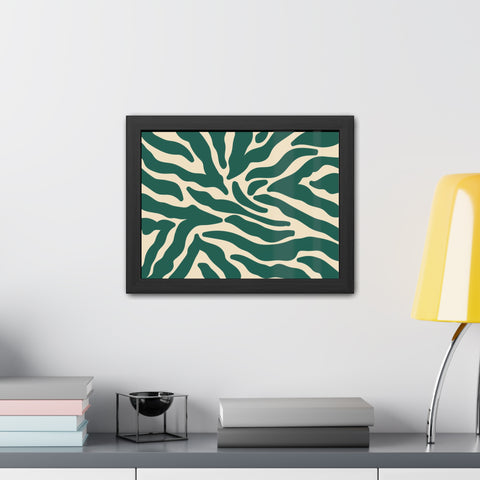 Mer 3 - Abstract Zebra Print Framed Poster - Modern Wall Art for Home Décor