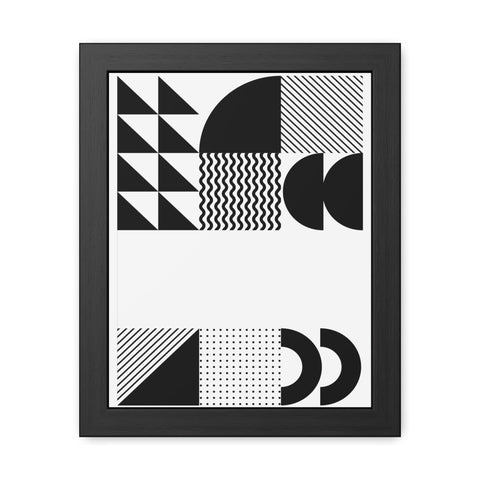 Modernica 6 - Modern Abstract Framed Poster - Black and White Geometric Wall Art