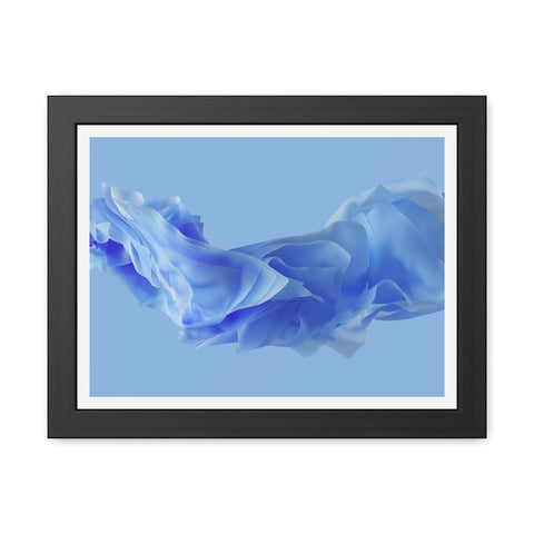 Foldable Study - Serene Blue Abstract Framed Poster - Modern Wall Art Decor for Calm Spaces