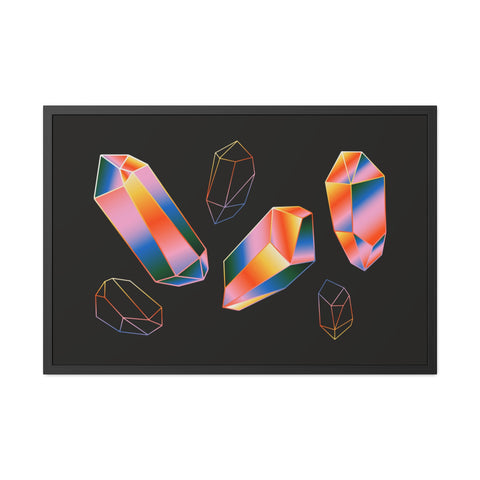 Gems - Modern Geometric Crystal Framed Poster - Stylish Wall Art for Home Decor