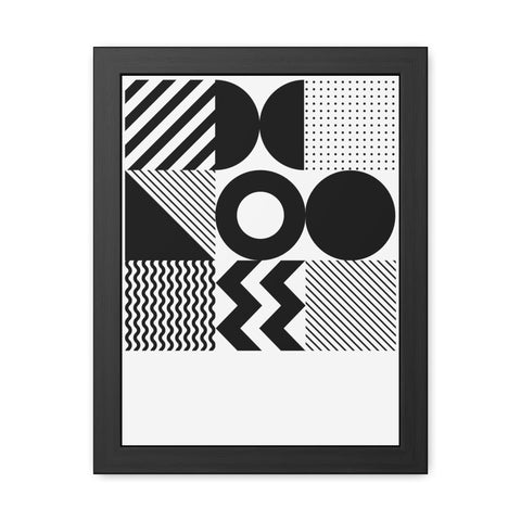 Modernica 5 - Modern Geometric Wall Art Frame - Black and White Patterns for Home Decor