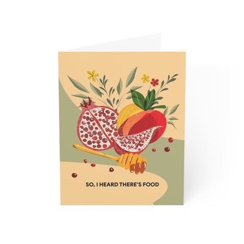 "So, I Heard There's Food" Greeting Card — Rosh Hashanah Greeting Card - Illustrated, Modern