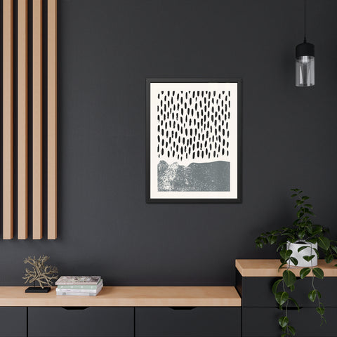 Ink Block 2 - Modern Minimalist Framed Poster - Black and White Abstract Art for Home Décor