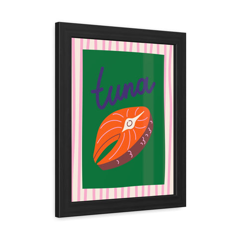 Whimsical Tuna Framed Poster - Fun Kitchen Decor for Seafood Lovers