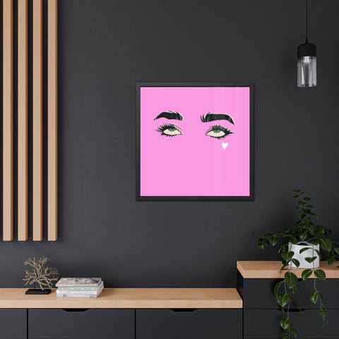 How your email finds me - Stylish Framed Poster with Eye Art - Pink Wall Decor for Modern Spaces