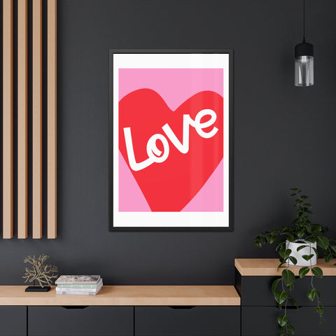 Lovin' - Love Heart Wall Art - Framed Poster, Romantic Decor for Home & Special Occasions