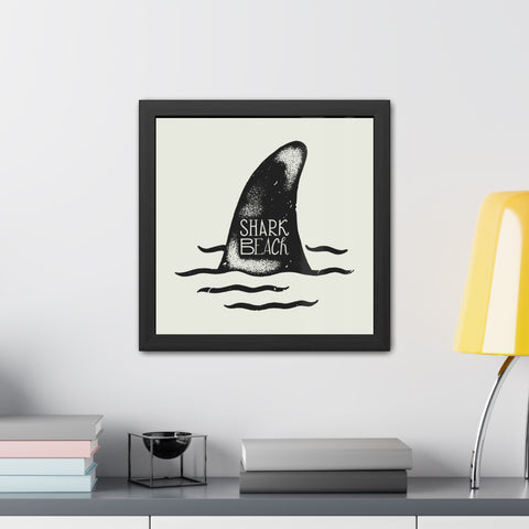 Shark Beach Framed Poster - Wall Art for Beach Lovers