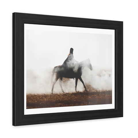 Fog Ride - Mystical Horse Framed Poster - Perfect for Home Decor & Gift Ideas