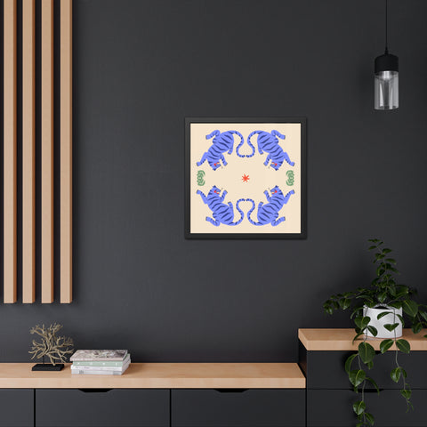 Circus Act 2 - Colorful Tiger Framed Poster – Vibrant Wall Art for Animal Lovers