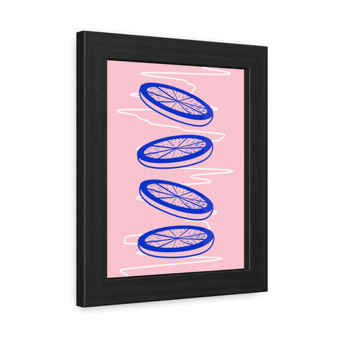 When life gives you lemons 6 - Trendy Framed Poster - Vibrant Blue Citrus Slices Art for Modern Home Decor
