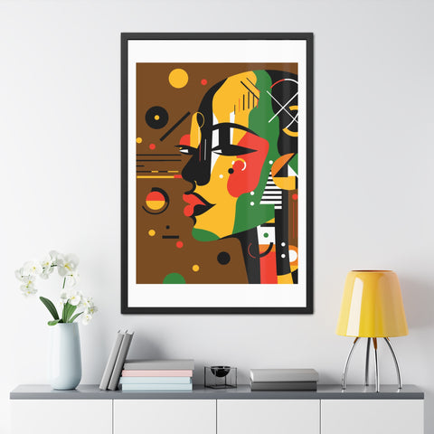 Africa 4 - Modern Framed Art Poster - Colorful Abstract Portrait
