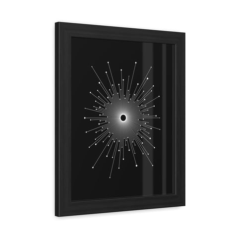 Universalis 3 - Modern Geometric Framed Poster - Minimalist Black and White Wall Art
