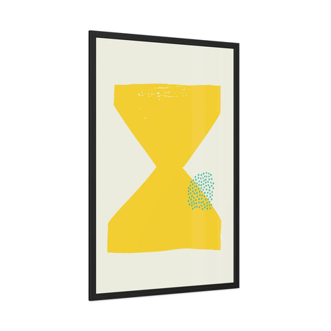 Jonathan 3 - Modern Framed Poster - Yellow Hourglass Art for Home Decor