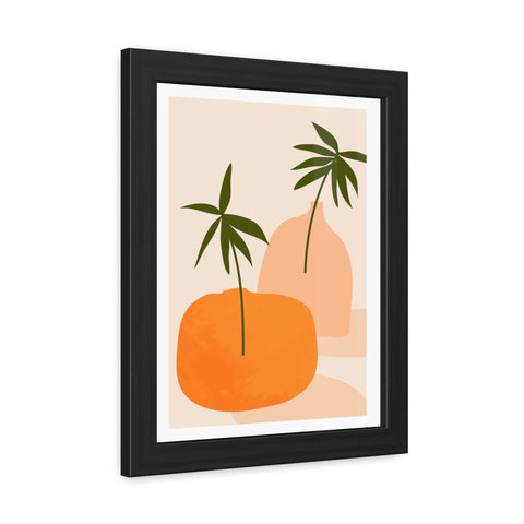 Agora 2 - Modern Framed Poster - Abstract Palm and Fruit Design for Home Decor
