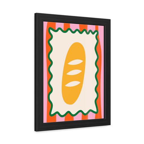 Whimsical Bread Framed Poster - Colorful Kitchen Wall Art