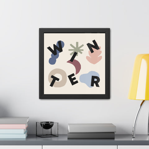 Seasons - Modern Winter Framed Poster - Minimalist Home Decor