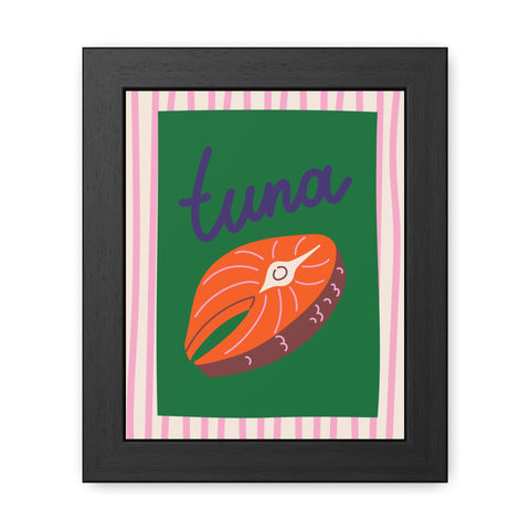 Whimsical Tuna Framed Poster - Fun Kitchen Decor for Seafood Lovers