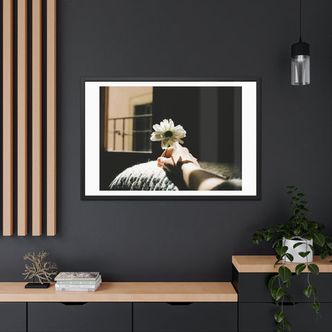 Hold Me - Elegant Framed Flower Art Poster - Serenity and Warmth for Home Decor