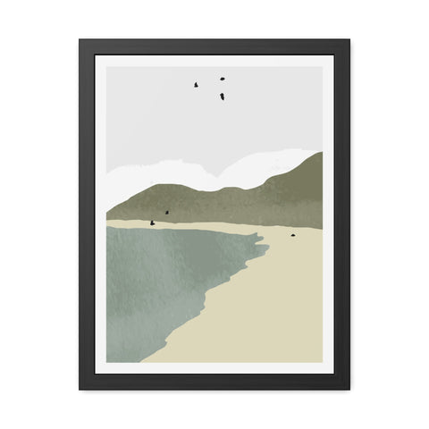 North 1 - Modern Coastal Framed Poster - Minimalist Beach Wall Art