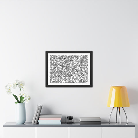 Chaos Theory - Abstract Line Art Framed Poster - Modern Wall Décor for Art Lovers