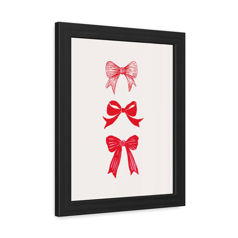 With a bow 3 - Charming Red Bow Framed Poster - Perfect Holiday Decor