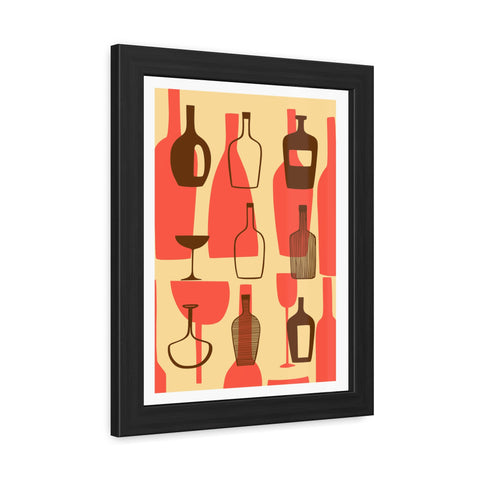Wine Country 2 - Artistic Framed Poster – Abstract Bottle Design for Home Decor