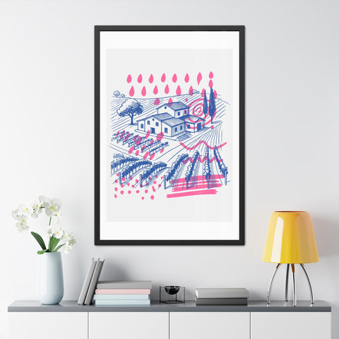 Wine Country 3 - Vibrant Vineyard Framed Poster - Modern Art Decor for Wine Lovers