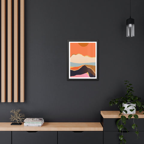 South 2 - Abstract Mountain Framed Poster - Modern Wall Art for Home Decor