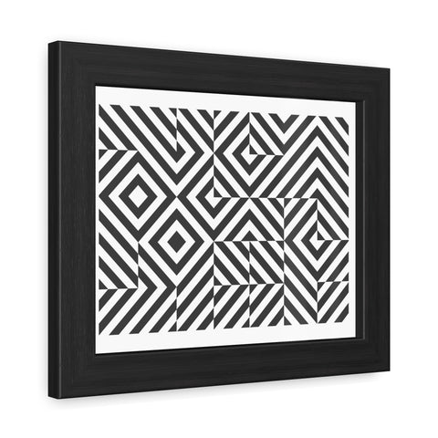 Horizon Grid 2 - Modern Geometric Framed Poster - Black and White Wall Art for Home Decor