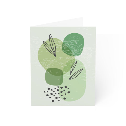 Green Botanical Greeting Card — Abstract Greeting Card - Illustrated, Beautiful, Modern