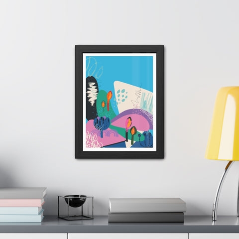 Ericsson 2 - Vibrant Framed Poster Art – Colorful Abstract Landscape