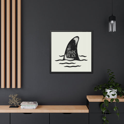 Shark Beach Framed Poster - Wall Art for Beach Lovers