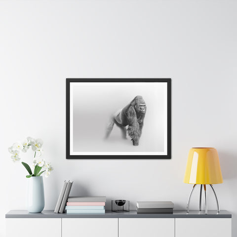 Majestic Gorilla Framed Poster | Monochrome Wall Art for Animal Lovers