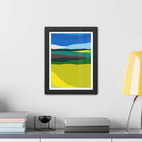 Scapes 4 - Abstract Landscape Framed Poster - Vibrant Nature Art for Home Decor