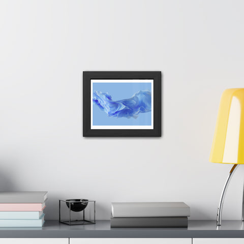 Foldable Study - Serene Blue Abstract Framed Poster - Modern Wall Art Decor for Calm Spaces