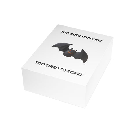 "Too Cute to Spook, Too Tired to Scare" Bat Greeting Card — Halloween / Holiday Greeting Card - Illustrated, Modern