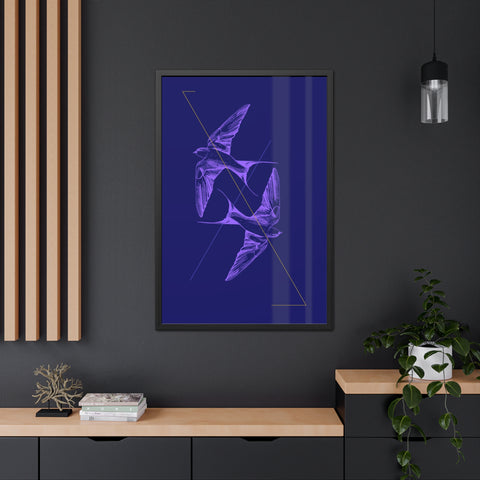 Wings 2 - Elegant Framed Bird Poster Art - Modern Decor for Nature Lovers