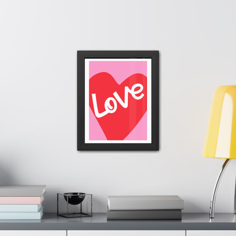 Lovin' - Love Heart Wall Art - Framed Poster, Romantic Decor for Home & Special Occasions