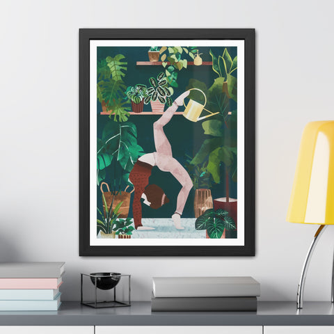 Botanical Yoga Framed Poster - Indoor Plant Decor for Peaceful Vibes