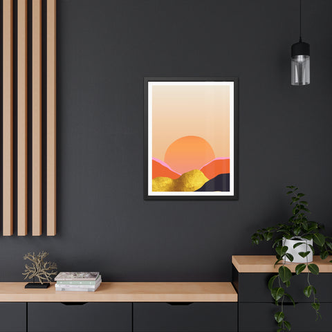 South 3 - Warm Sunset Framed Poster - Modern Home Décor for Nature Lovers