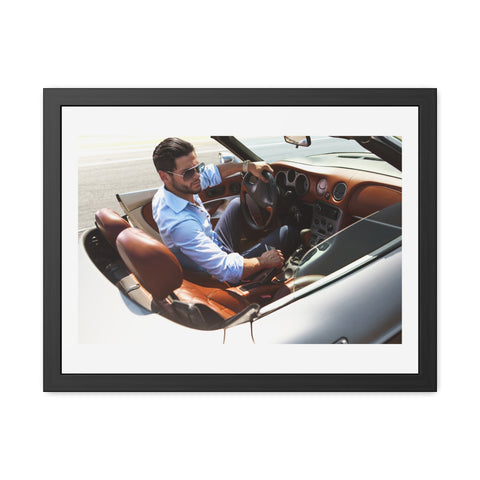 Hop in - Luxury Car Enthusiast Framed Poster - Stylish Wall Art for Home or Office