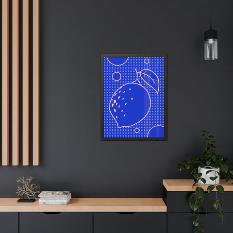 When life gives you lemons 5 - Blue Lemon Framed Poster - Modern Wall Art for Kitchen Decor