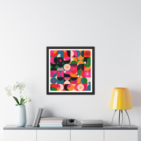 Tiled - Vibrant Geometric Framed Poster - Colorful Wall Art for Modern Spaces
